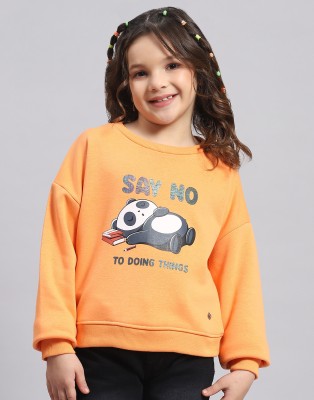 MONTE CARLO Full Sleeve Printed Girls Sweatshirt