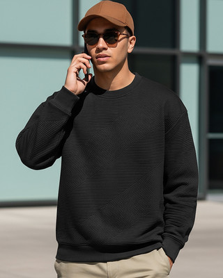 BEWAKOOF Full Sleeve Self Design Men Sweatshirt