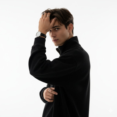 Crossbone Full Sleeve Solid Men Sweatshirt