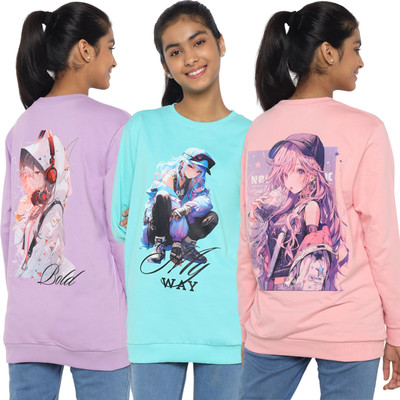 TotzTouch Full Sleeve Graphic Print Girls Sweatshirt