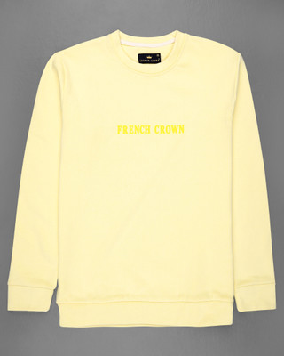 french crown Full Sleeve Solid Men Sweatshirt