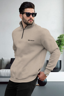 BELACHY Full Sleeve Solid Men Sweatshirt