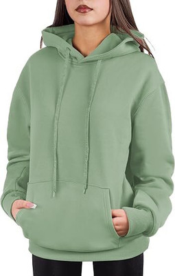 METRONAUT Women Full Sleeve Solid Hooded Sweatshirt Full Sleeve Self Design Women Sweatshirt
