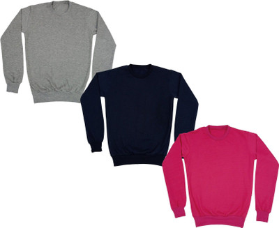 AE Trends Full Sleeve Solid Boys & Girls Sweatshirt