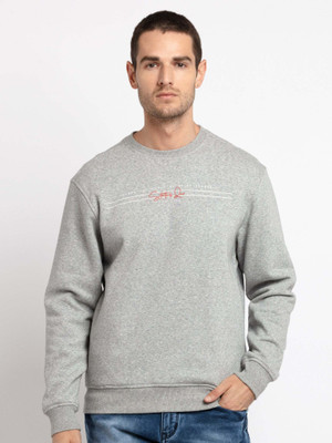 Status Quo Full Sleeve Self Design Men Sweatshirt