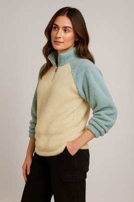 THE DRY STATE Self Design Collared Neck Casual Women Multicolor Sweater