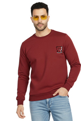 Super Weston Full Sleeve Solid, Graphic Print Men Sweatshirt