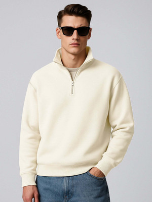 TOROLY Full Sleeve Solid Men Sweatshirt