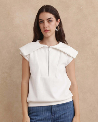 RAREISM Half Sleeve Solid Women Sweatshirt