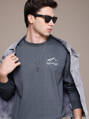 Roadster Full Sleeve Solid Men Sweatshirt