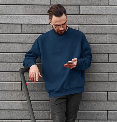 empire state Full Sleeve Solid Men Sweatshirt