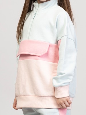 Nimble Full Sleeve Color Block Girls Sweatshirt