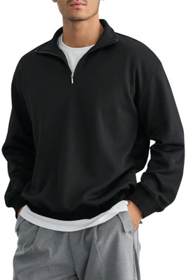 Cliffix Full Sleeve Solid Men Sweatshirt