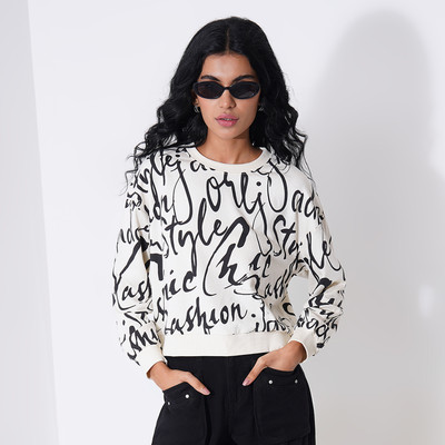 PEOPLE Full Sleeve Printed Women Sweatshirt
