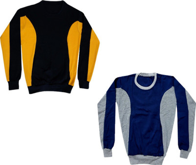 KAYU Full Sleeve Color Block Boys & Girls Sweatshirt