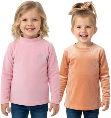 SAALVIA Full Sleeve Solid Baby Girls Sweatshirt