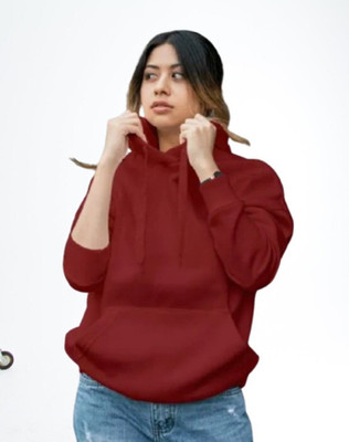 etsun Full Sleeve Solid Women Sweatshirt