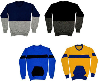AE Trends Full Sleeve Color Block Boys Sweatshirt