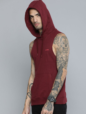 R.Code by The Roadster Life Co. Sleeveless Solid Men Sweatshirt