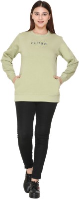 plush Full Sleeve Solid Women Sweatshirt