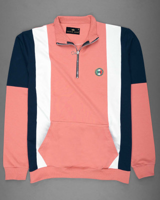 french crown Full Sleeve Color Block Men Sweatshirt