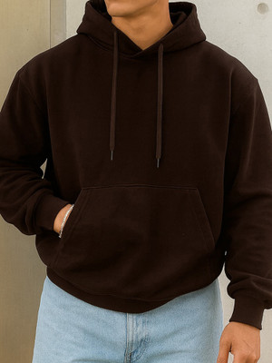 Jump Cuts Full Sleeve Solid Men Sweatshirt