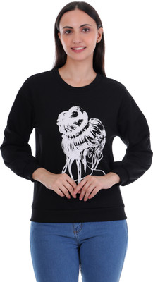 Fiza Full Sleeve Solid Women Sweatshirt