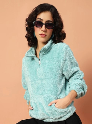 THE DRY STATE Full Sleeve Self Design, Color Block Women Sweatshirt