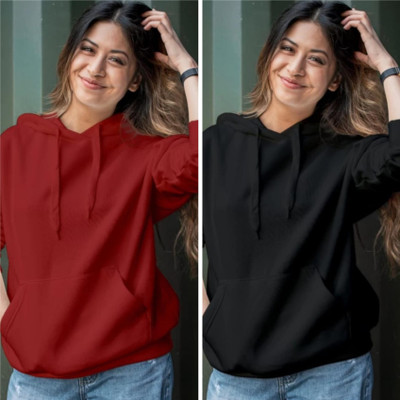 Pwexz Full Sleeve Solid Women Sweatshirt