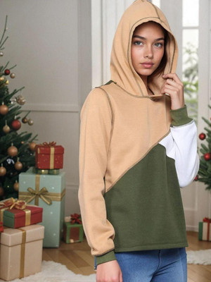 KOTTY Full Sleeve Color Block Women Sweatshirt