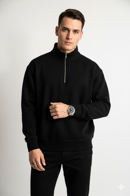 Crossbone Full Sleeve Solid Men Sweatshirt