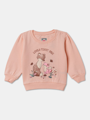 R&B Full Sleeve Graphic Print Baby Girls Sweatshirt