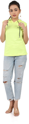 Leean Patterns Sleeveless Printed Women Sweatshirt