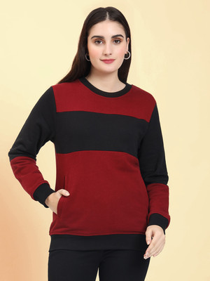 CHARMGAL Full Sleeve Color Block Women Sweatshirt