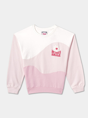 R&B Full Sleeve Printed Girls Sweatshirt