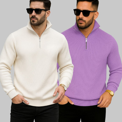 STARVY Full Sleeve Self Design Men Sweatshirt