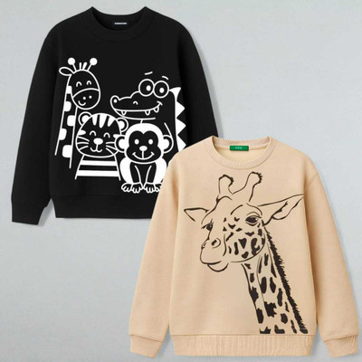 Mimmy Kids Full Sleeve Animal Print Baby Boys & Baby Girls Sweatshirt