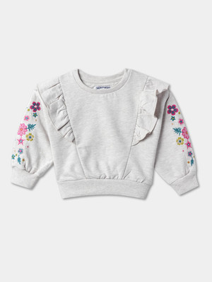 R&B Full Sleeve Printed Girls Sweatshirt