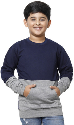 KAVYA Full Sleeve Color Block Boys Sweatshirt