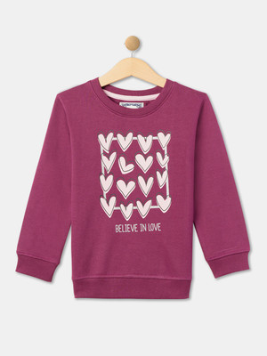 R&B Full Sleeve Printed Girls Sweatshirt
