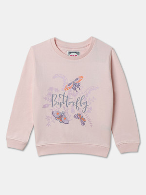 R&B Full Sleeve Graphic Print Girls Sweatshirt