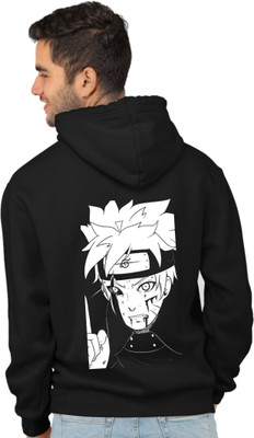 Joy nd Happinness Printed Hooded Neck Casual Men Black Sweater