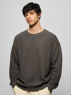 The Souled Store Full Sleeve Solid Men Sweatshirt