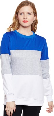 BELLE FILLE Full Sleeve Color Block Women Sweatshirt