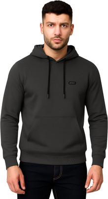 METRONAUT Hooded Full Sleeve Solid Men Sweatshirt