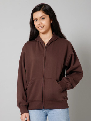 Alan Jones Full Sleeve Solid Girls Sweatshirt