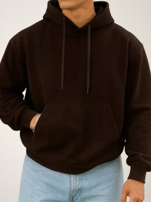 Jump Cuts Full Sleeve Solid Men Sweatshirt