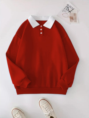 Faisalgarments Full Sleeve Solid Women Sweatshirt