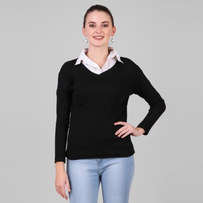 FASHA Full Sleeve Solid Women Sweatshirt