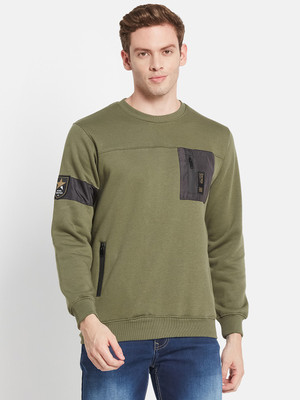 Octave Full Sleeve Solid Men Sweatshirt